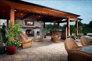 Outdoor Living with fireplace
